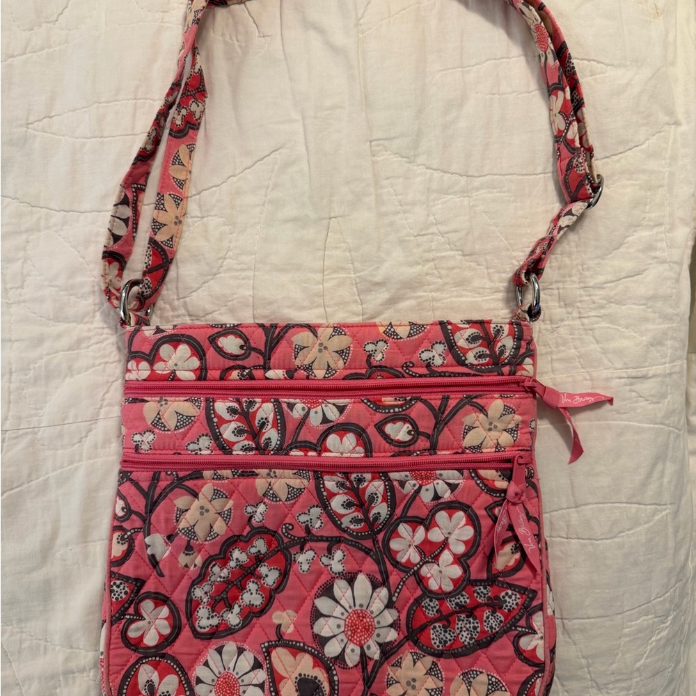 Vera Bradley Pink & Cream Floral Quilted Crossbody